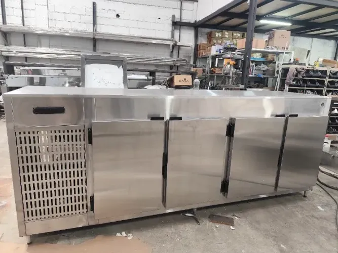 Balcão refrigerado inox 2850mm 5 portas frigoríficas