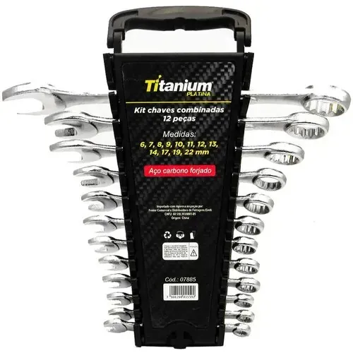 Jogo de chave combinada 12pçs - 6 a 22mm ( Titanium )