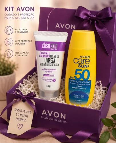 Kit de limpeza e Protetor Solar Corpo Rosto