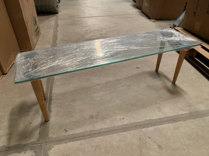 Mesa de centro madeira com vidro
