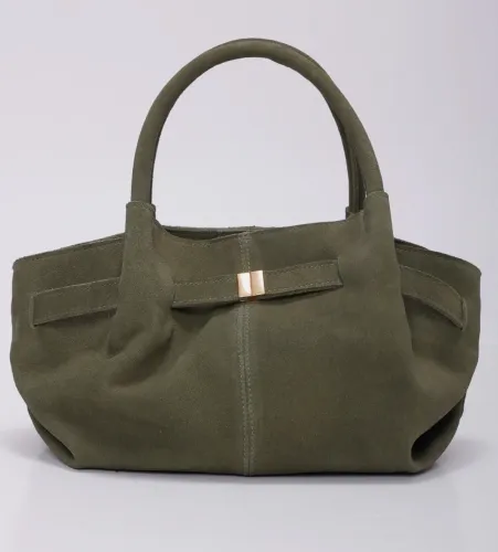 Compre 1 leve 2 - Bolsa 100% couro camurça verde 