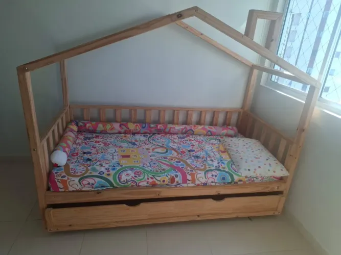 Cama Casinha Bicama Muskinha - Madeira Maciça - Pronta entrega