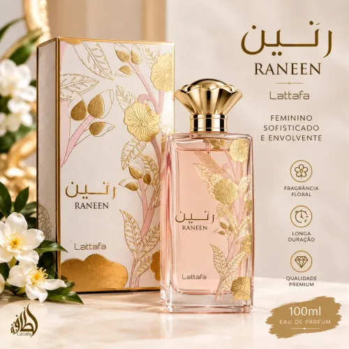 Perfume Árabe Raneen Lattafa 100ml - Eau de Parfum Feminino Floral Sofisticado