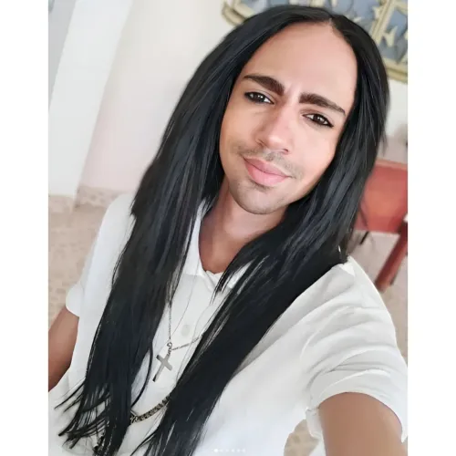 Aplique Megahair Preto repicado usado cabelo humano