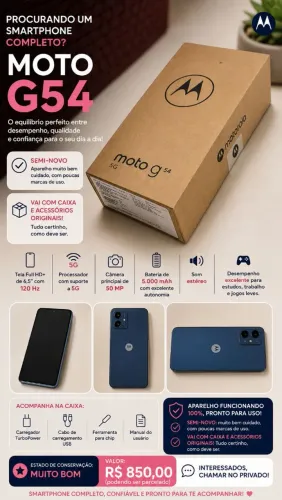 MOTO G54 5G PLUS SEMINOVO