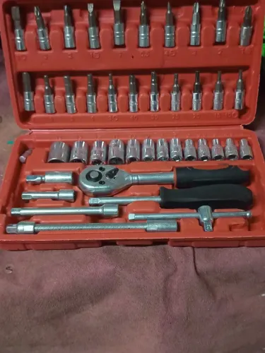 Kit ferramentas completo catraca jogo de chave soquete maleta de ferramentas 45peças 