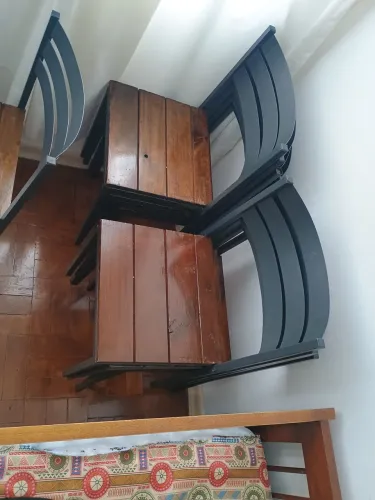 Mesas dobrável e cadeiras