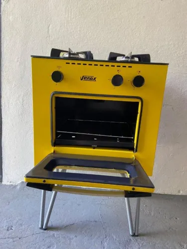 Fogão a gás mini cook 2 bocas amarelo - Retrô - 