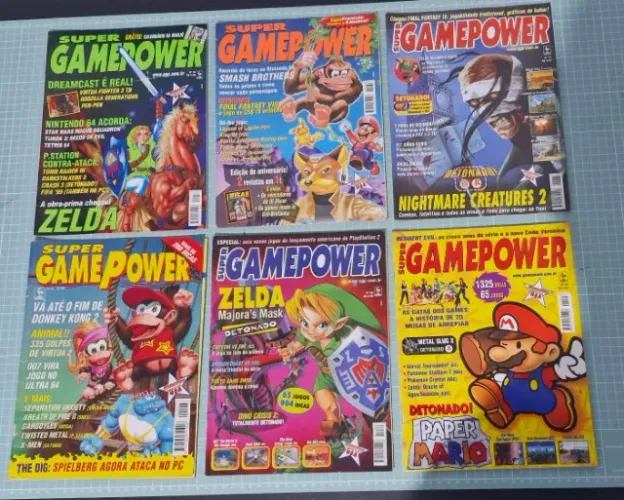 Lote Revistas Super GamePower- ZELDA -MARIO - EDIÇÕES : 58-62-23-80-85-77