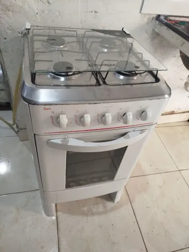 fogão usado manual branco 