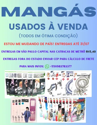 Mangás usados em ótimo estado à venda!