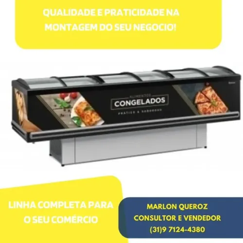 Ilha de Congelados Vidro Reto 3M Gelopar 220v