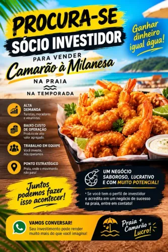 ? BUSCO SÓCIO-INVESTIDOR - NEGÓCIO NA PRAIA