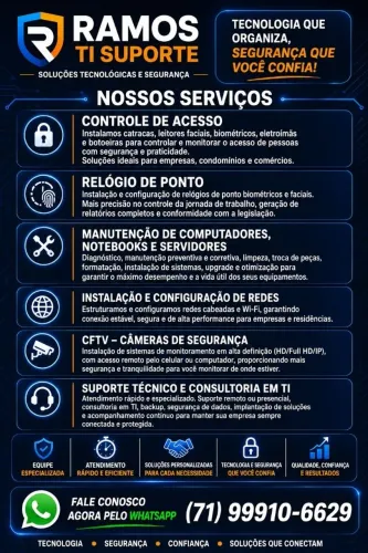 Instalação de Catracas com Leitor Facial, Controle de Ponto, Controle de acesso, CFTV