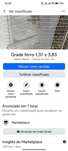Grade de ferro 1,37 x 3,83