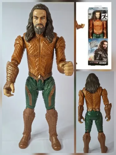 Boneco Aquaman (Jason Momoa) - Linha Oficial Liga da Justiça (Mattel)