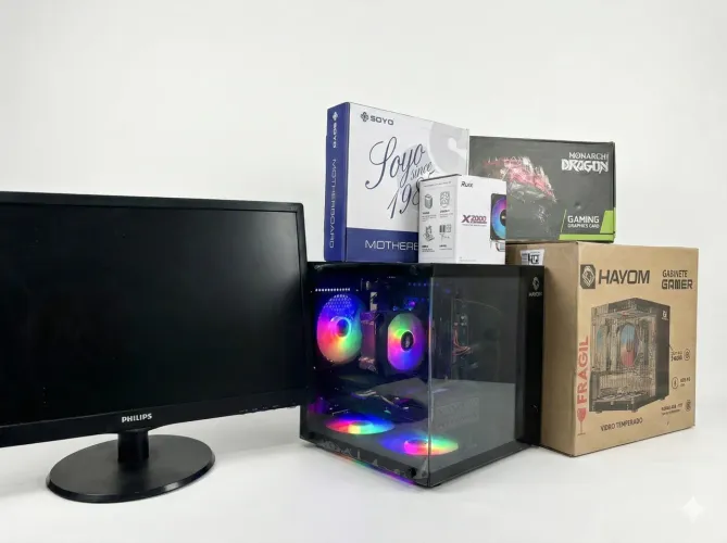 SETUP GAMER COMPLETO PC AQUÁRIO + MONITOR 24" | RX 580 8GB | SUPERIOR A i7 9ª