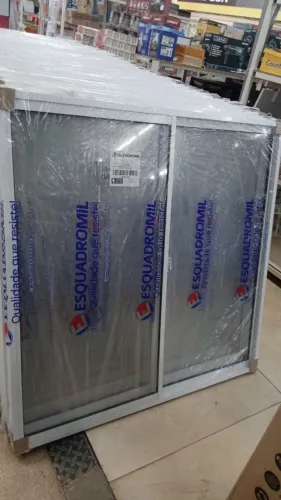 JANELA ALUMINIO BRANCA COM 2 FOLHAS E VIDRO 1.0X1.0 A VISTA 179,90