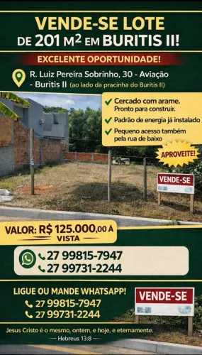Lote na Rua Luiz Pereira Sobrinho, n°. 30, Buritis II