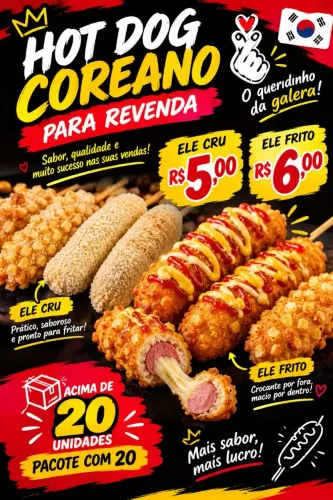 Hot dog Coreano para revendas