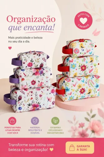 Necessaire 3 tamanhos