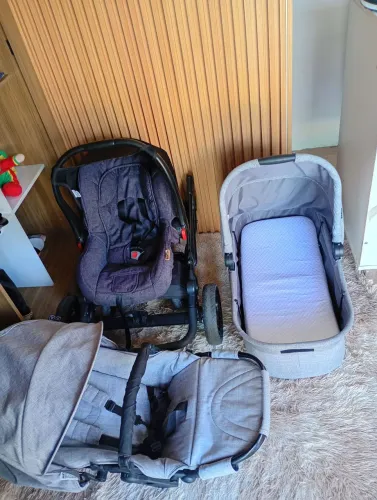 Conjunto carrinho abc design como 4+bebê conforto+Moisés, aceito cartão 