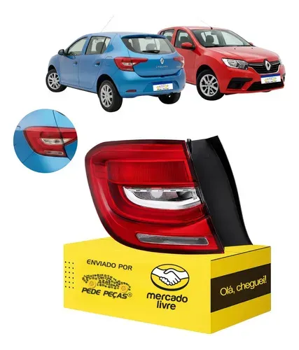 Lanterna Renault Sandero 2020 2021 2022 Canto C/led L.e Esquerdo/motorista Cristal