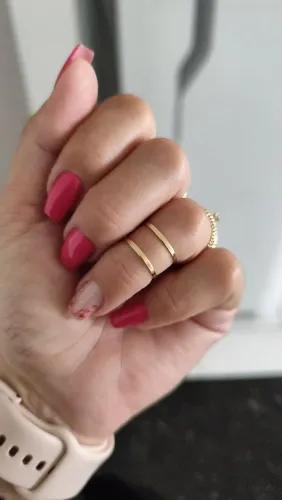 Anel Ajustável em Ouro 18k-750 Modelo Falange Duplo