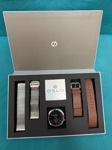 Relogio Oslo Norway Automático Open Heart + 2 Pulseiras + Estojo Original com NF