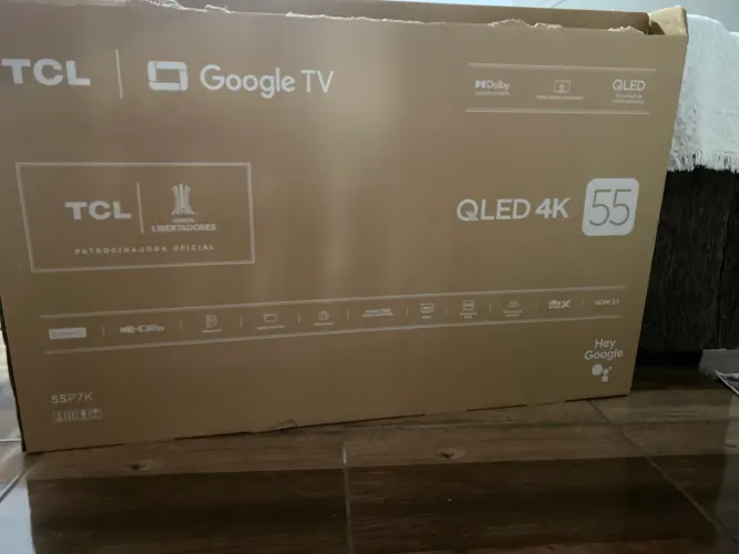 Smart TV TCL 55? QLED, Nova nunca usada, tela quebrada