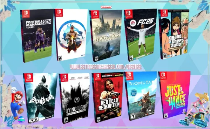 Legado : Fifa FC26 Hogwarts Mortal Kombat : Batman FC25 GTA Red Dead 2 Just Dance Nintendo