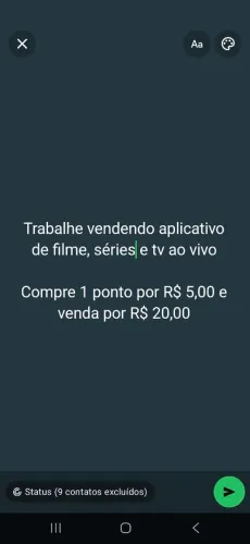 Trabalho vendendo aplicativo de série