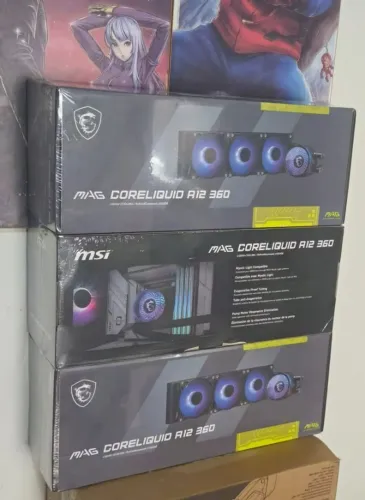 water cooler msi 360mm mag coreliquid a12 argb intem e amd preto novo lacrado