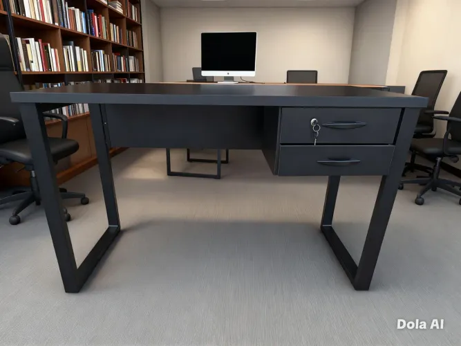 Mesa escritório reta 150x60 com gavetas Pés Quadrado Entregamos com frete