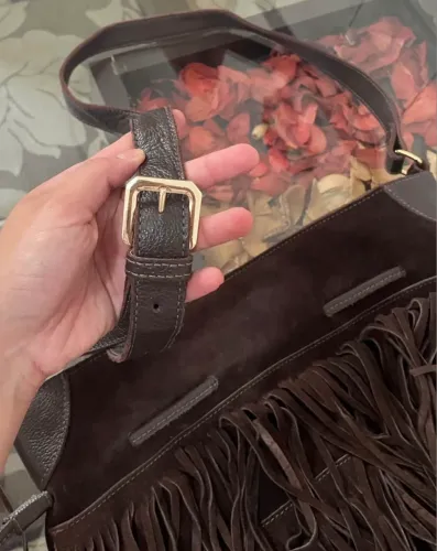 Bolsa de couro marrom