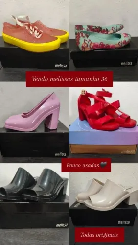 07 pares de Melissa 36 pouco usadass