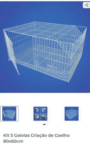 Gaiola para coelho com porta feno