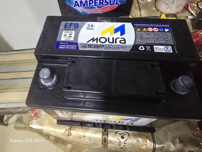 Bateria moura 60 start stop evf amperes somente a base de troca 