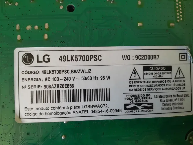 Todas as placas tv lg 49lk5700psc 
