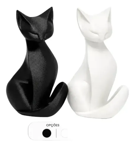 Gato Decorativo Moderno | Design Minimalista E Sofisticado Branco ou Preto