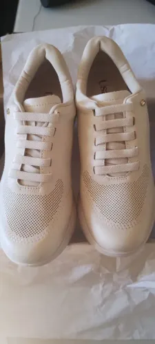 Tenis usaflex feminino casual couro branco tamanho 36