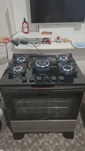 Fogão elétrico 5 bocas forno elétrico