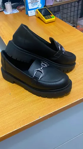 Mocassim oxford solado tratorado, couro preto, novo tamanho 37/38