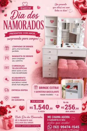 Camarim já com lampadas + banqueta de brinde + sapateira brinde extra