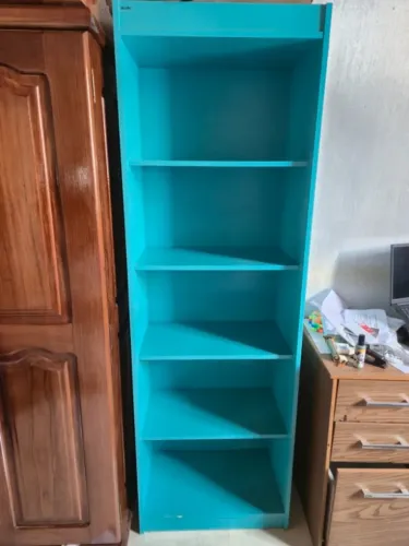 Estante / Livreiro Vertical Turquesa (5 Nichos)