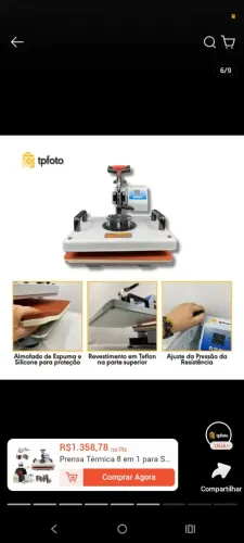 Prensa térmica 8 em 1