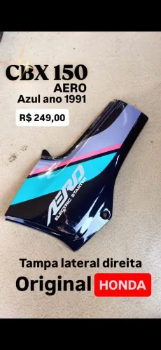 Tampa lateral CBX 150 Aero azul ano 1991 original HONDA lado direito
