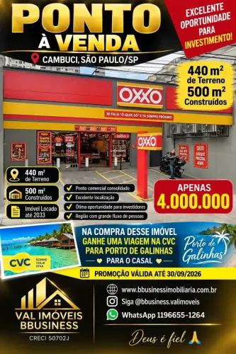 Ponto à Venda, Cambuci, São Paulo/SP | 440m² de Terreno + 500m² Construídos | Imóvel Locad