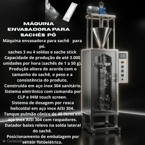 EMPACOTADORA AUTOMÁTICA PARA SACHÊS