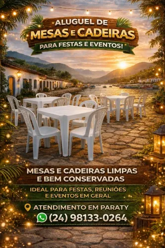 Aluguel de Cadeiras e Mesas(entregamos) Paraty